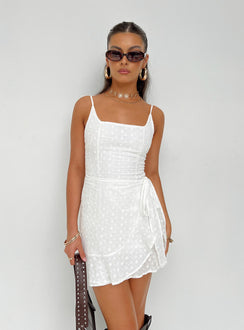 product Princess Polly Crew Neck  Cottage Hill Mini Dress White Anglaise