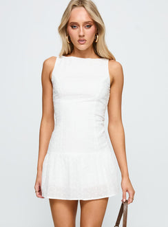 Veyla Frill Playsuit White