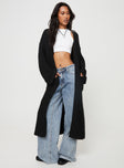 Finneas Longline Cardigan Black Princess Polly  Cropped 