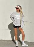 Princess Polly Crew Neck Sweatshirt Bubble Text Grey / Cloud White Princess Polly  Cropped 