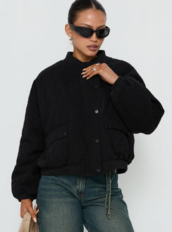 Steppjacke "Stick Season" Schwarz