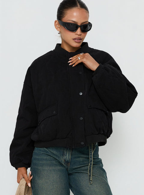 Steppjacke "Stick Season" Schwarz