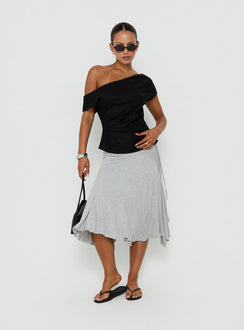 Seasons Change Relaxed Off Shoulder Top Black