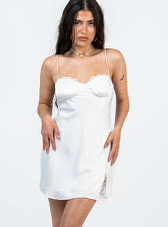 product Princess Polly Sweetheart Neckline  Snowbird Mini Dress White Petite