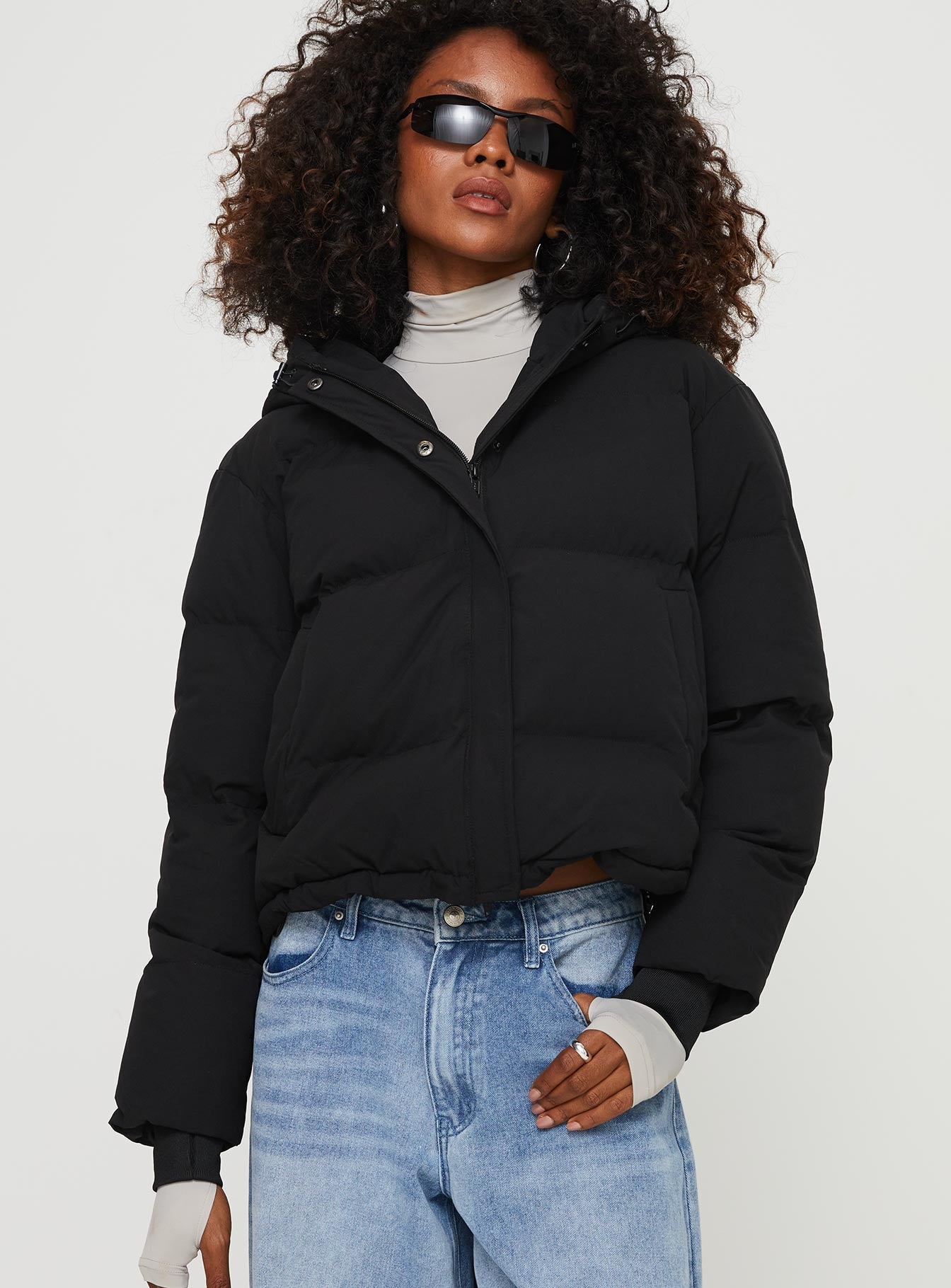Morrie Hooded Puffer Jacket Black