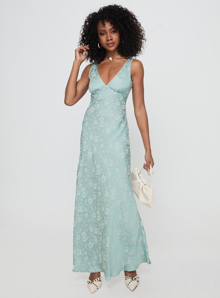 Nell Jacquard Maxi Dress Blue