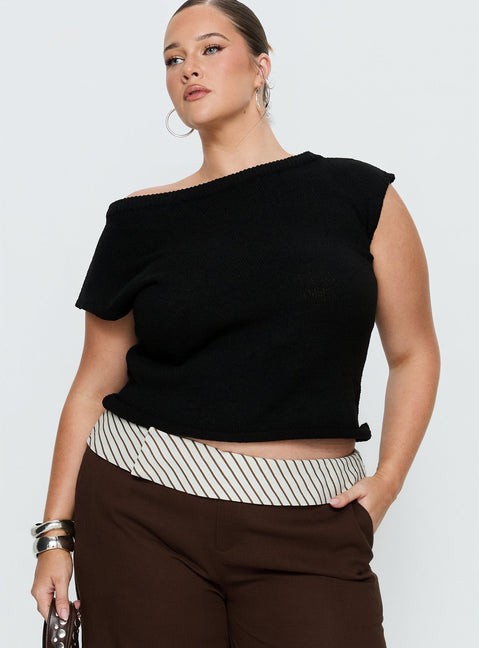 Ashfield Off Shoulder Top Black Curve