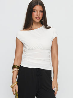 Emelyne Cinched Waist Top White