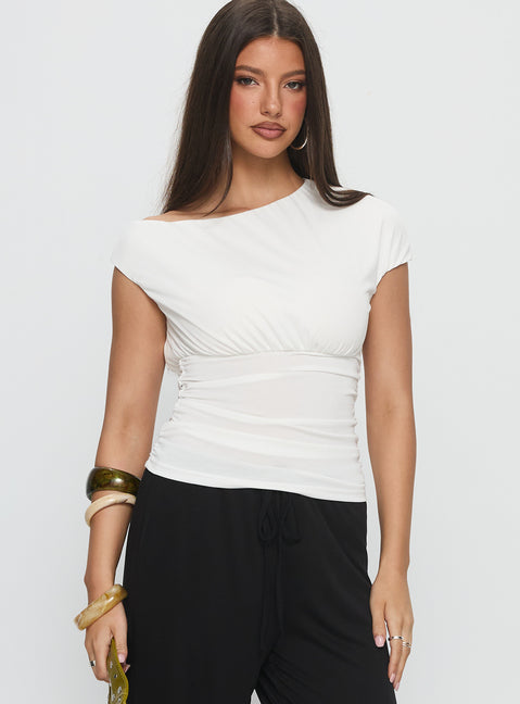 Emelyne Cinched Waist Top White