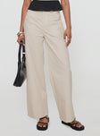 front view of model wearing Princess Polly Scintillating Pants Beige High Waisted Pants 