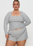 Sleepytea Rib Sleep Short Grey Curve