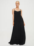 product Princess Polly Crew Neck  Milden Linen Blend Maxi Dress Black