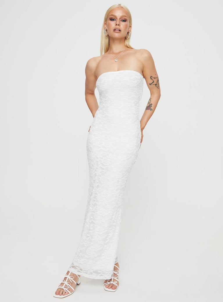 product Princess Polly Crew Neck  Lavelle Strapless Maxi Dress White