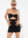 product Princess Polly Asymmetric Neckline  Lennel Strapless Mini Dress Black