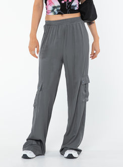 product Princess Polly High Waisted Pants  Lista Elastic Pocket Pants Steel