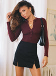 Front view of model wearing  front Anabia Mini Skirt Black Princess Polly  Mini Skirts 