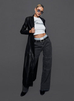 product Princess Polly High Waisted  Freedom Jeans Washed Charcoal