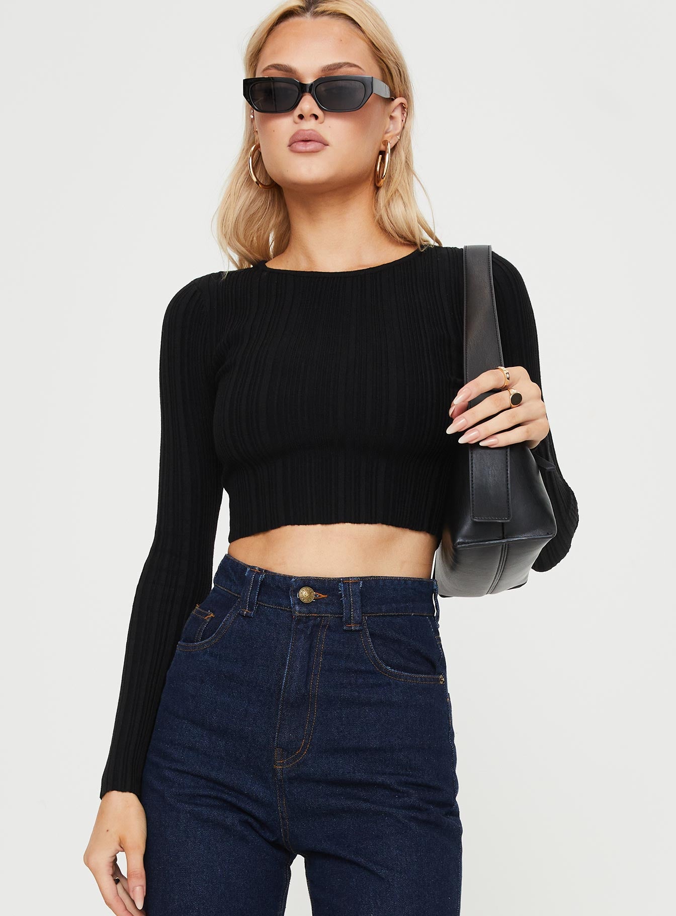 product Princess Polly Full Sleeves High Neck  Ameera Long Sleeve Top Black