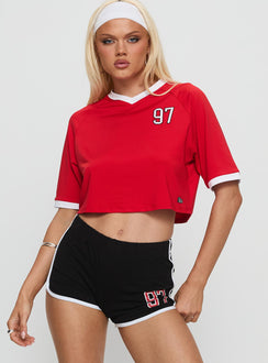 SDSU Cropped Soccer Jersey Tee Red