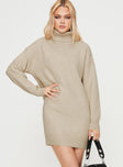 product Princess Polly High Neck  Oswin Knit Mini Dress Beige