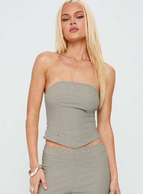 Passionette Strapless Top Olive