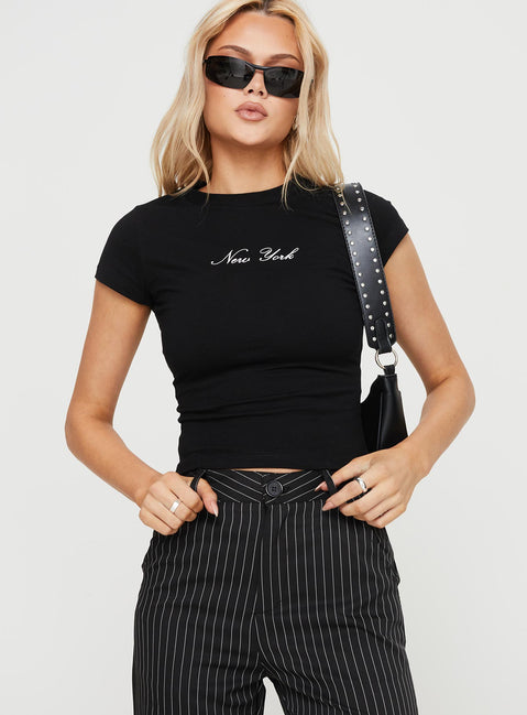 product Princess Polly Sleeveless High Neck  New York Lights Tee Black