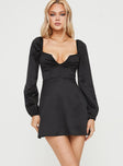 product Princess Polly High Neck  Della Long Sleeve Mini Dress Black