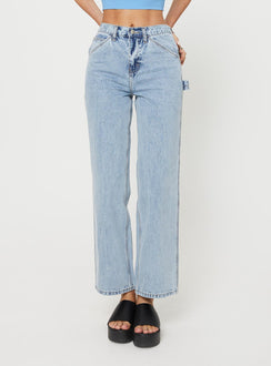 product Princess Polly High Waisted  Alessandara Jeans Light Wash Denim