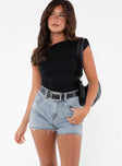 Laurena Denim Shorts Petite Princess Polly mid-rise 