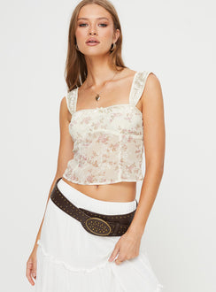 product Princess Polly Sleeveless Square Neck  Mallorca Top Pink Multi