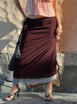 product Motel Tresha Skirt Mesh Burgundy 199 Princess Polly  Midi Skirts 