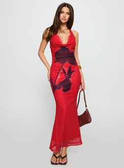 front view of model wearing Princess Polly Bittersuite Cowl Maxi Dress Multi Cowl Neck 