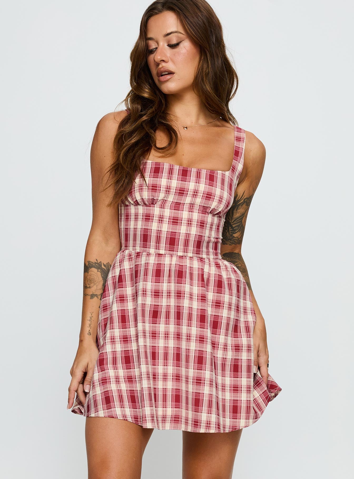 Ofeliah Mini Dress Red Check