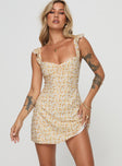 Landon Mini Dress Yellow Floral Petite