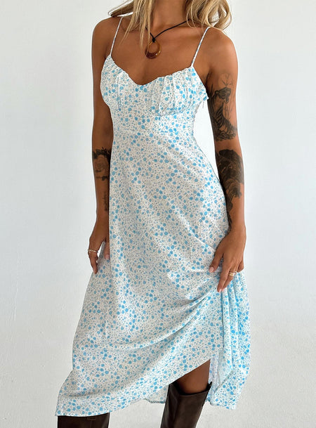 Nellie Anglaise Maxi Dress Blue