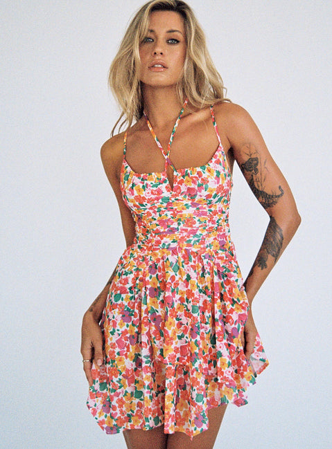 product Princess Polly High Neck  Barrett Mini Dress Multi Floral Lower Impact