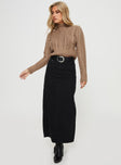 Whessler Split Back Denim Midi Skirt Black Princess Polly  Midi 