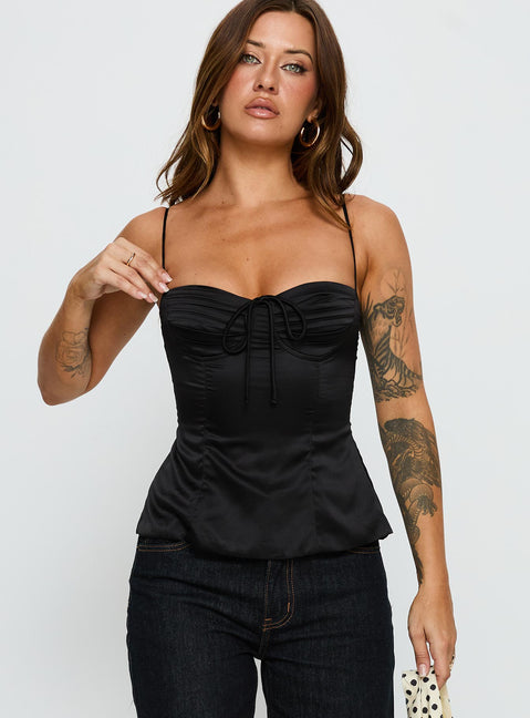Hildy Tie Back Top Black