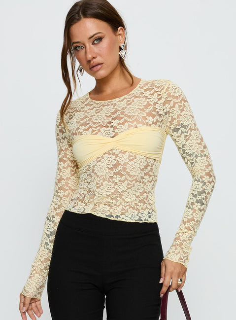 Midnight Long Sleeve Top Vanilla Custard