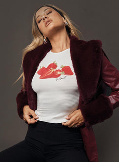 front view of model wearing Princess Polly Oh So Sweet Top White Sleeveless Crew Neck 