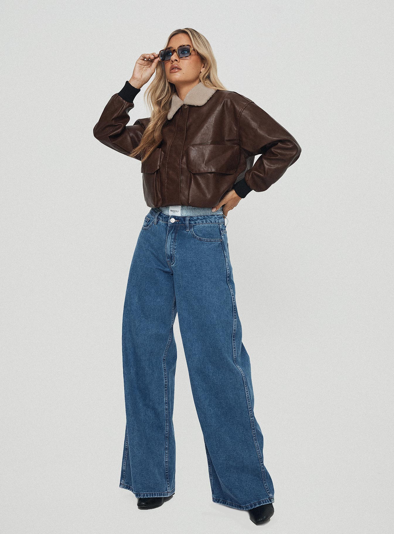 product Princess Polly High Waisted  Ramos Low Rise Jeans Denim