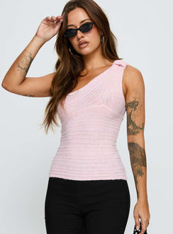 Cornella One Shoulder Top Pink
