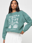 Tequila Crew Neck Sweatshirt Sage Princess Polly  regular 