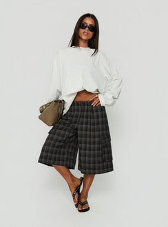 Brenn Baggy Longline Shorts Kariert Multi