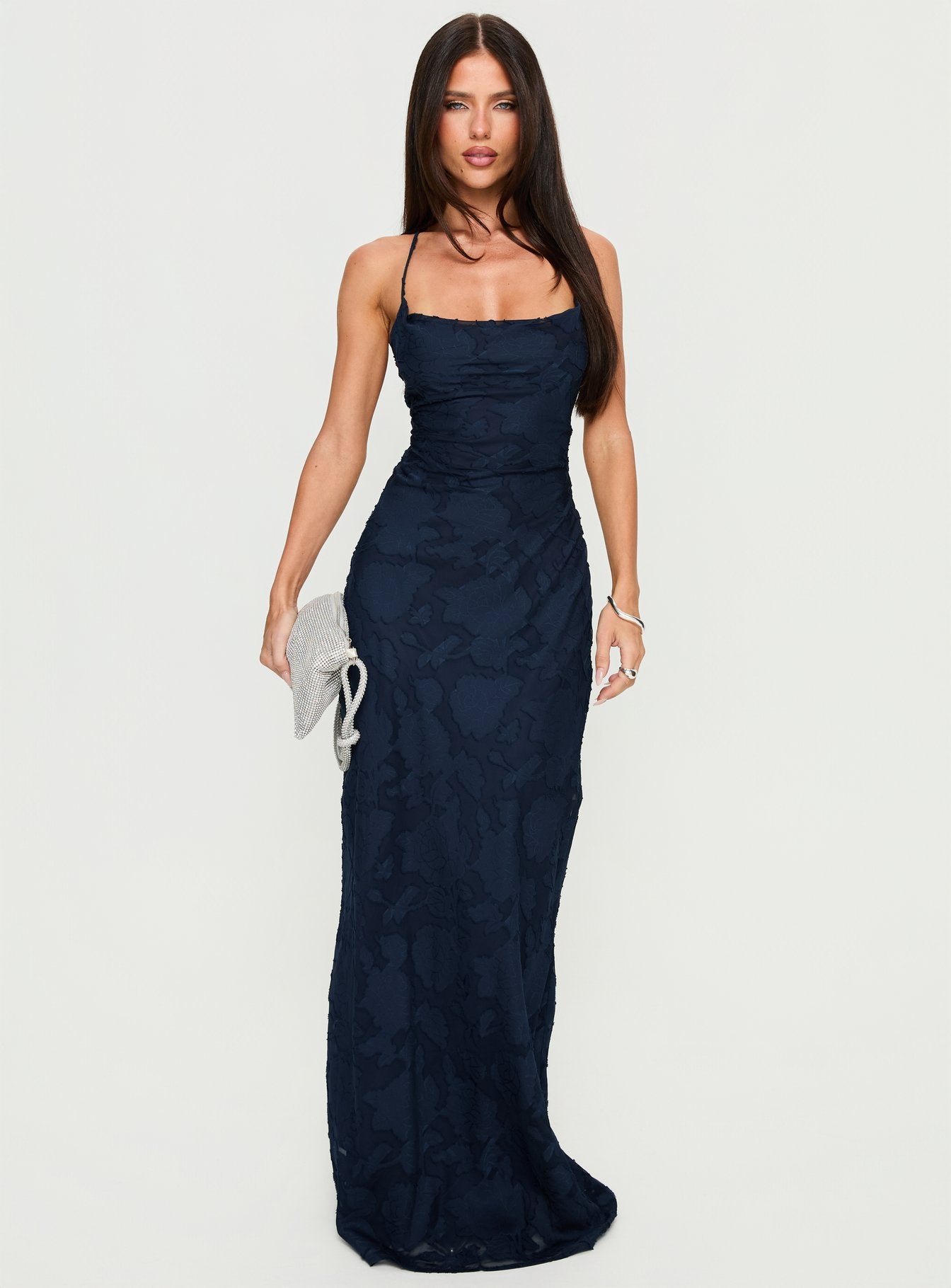 Celena Maxi Dress Navy Burnout