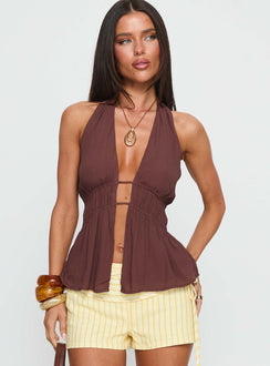 Illuminated Halter Top Mocha