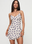 Jaye Mini Dress White / Blue Floral