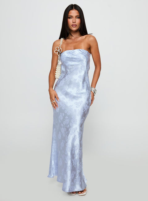 Haley Maxi Dress Blue Jacquard