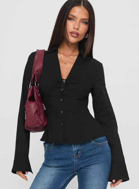 Elowenn Long Sleeve Top Black
