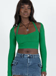 product Princess Polly Sleeveless Square Neck  Onslow Long Sleeve Top Green